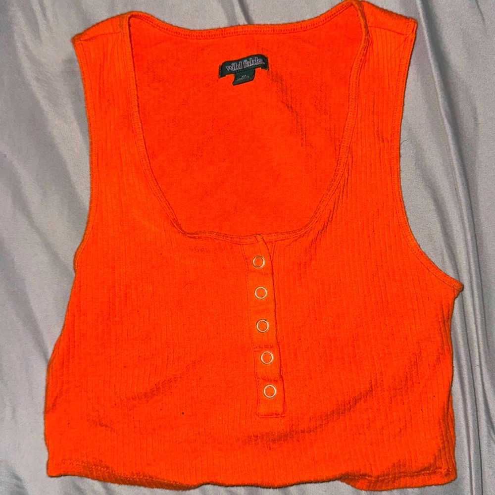 orange cropped tank top